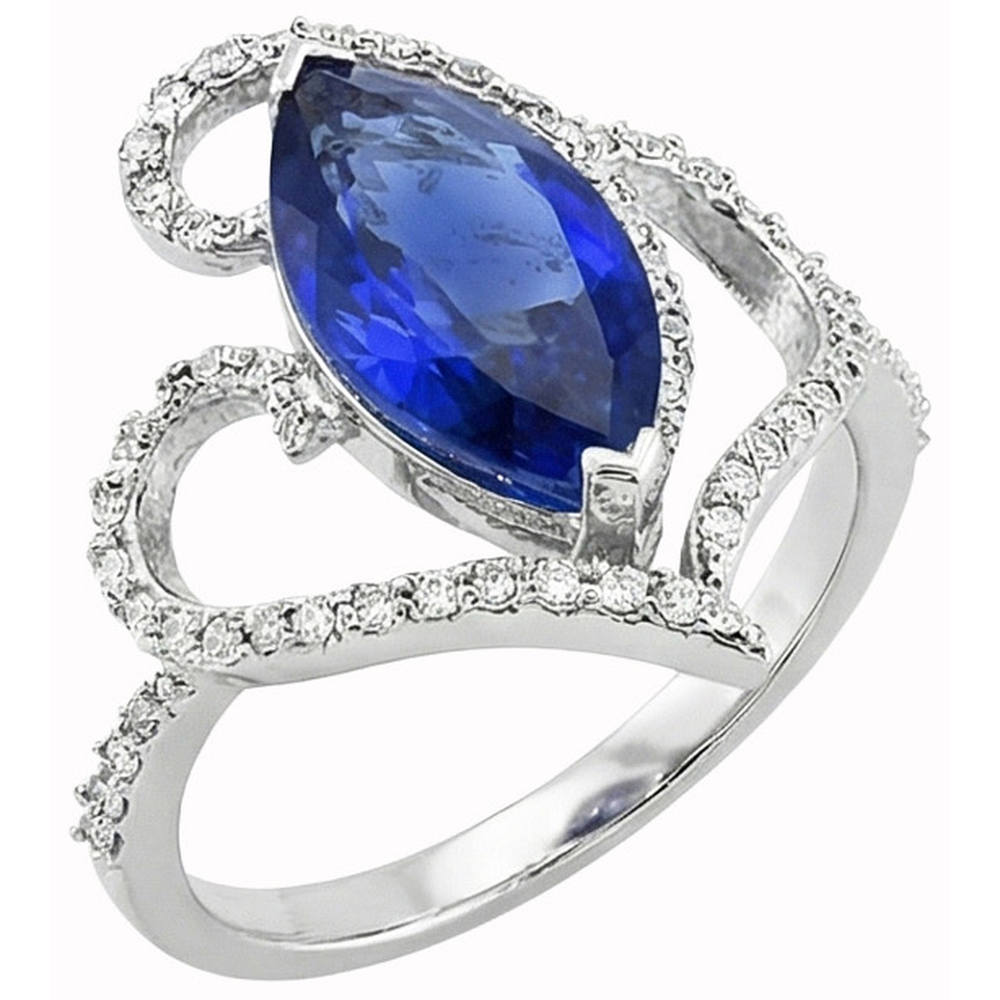 natural round sapphire 5ct ring top view