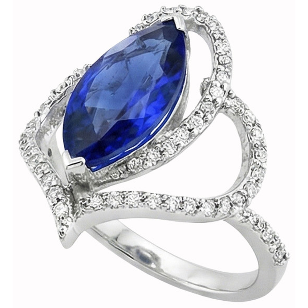 natural round sapphire 5ct ring profile view
