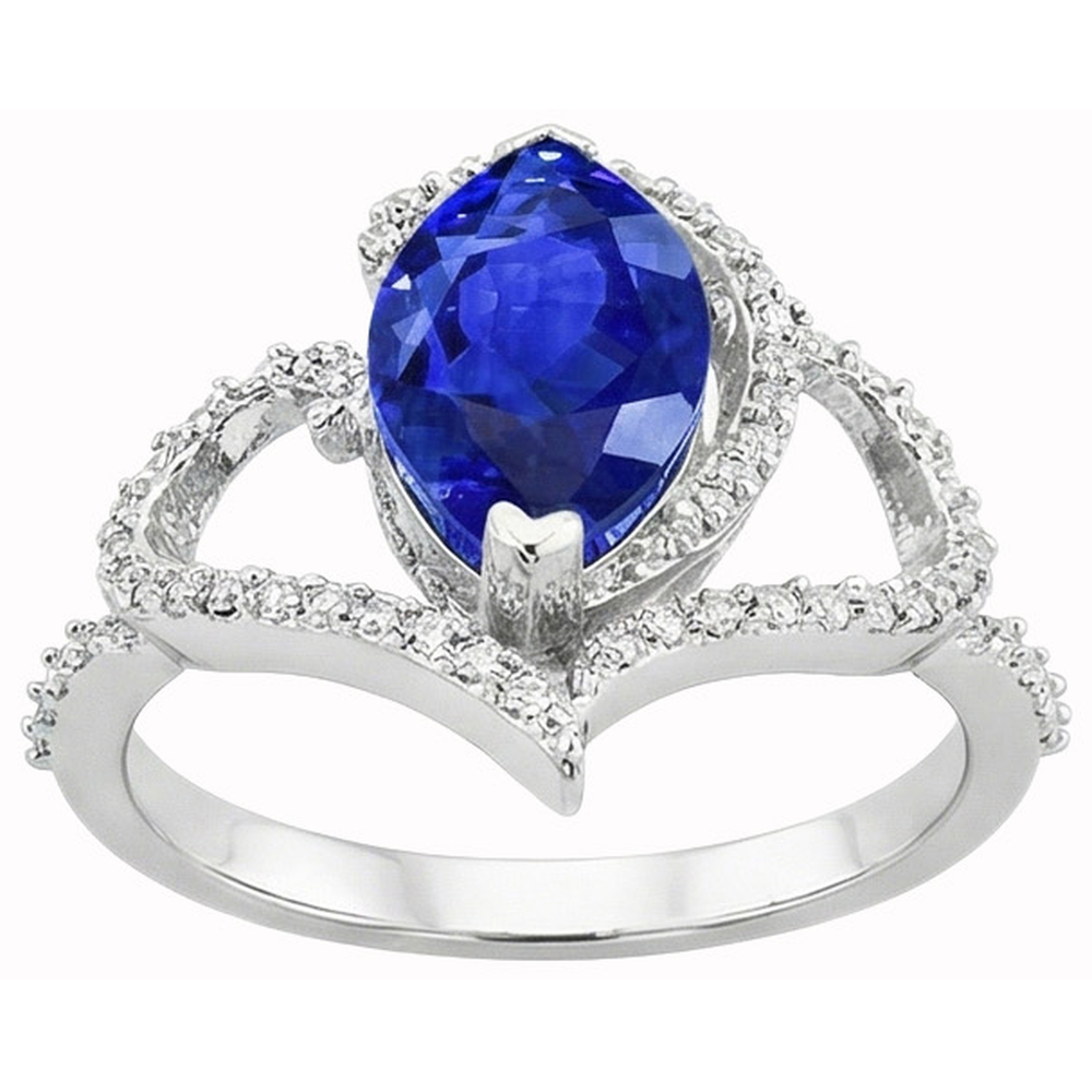 natural round sapphire 5ct ring side angle