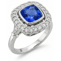 Natural Sapphire Ring 1ct - White Gold 14K