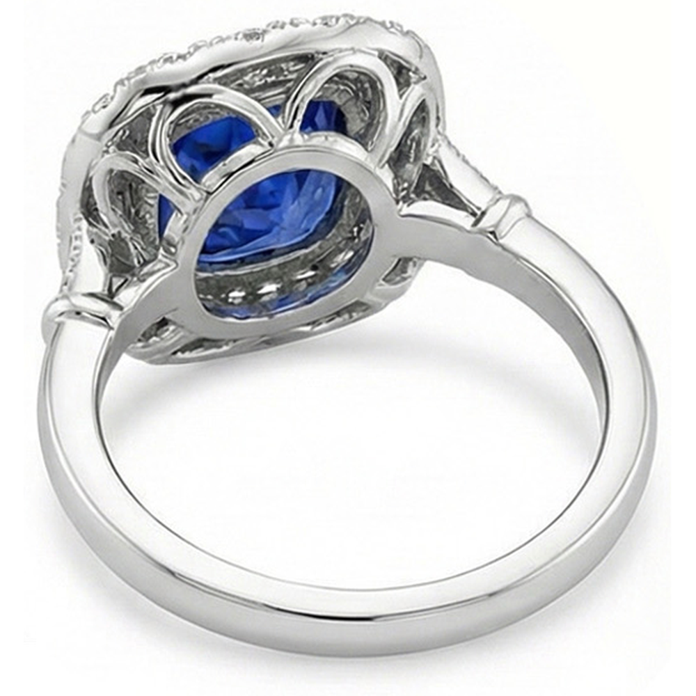 natural round sapphire 1ct ring with diamond accents