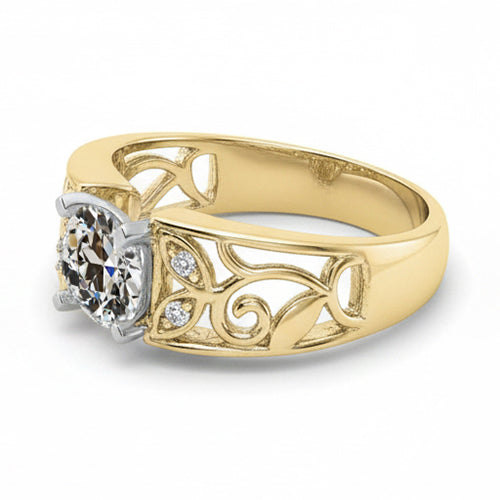 natural round diamond 1.50ct ring close up detail