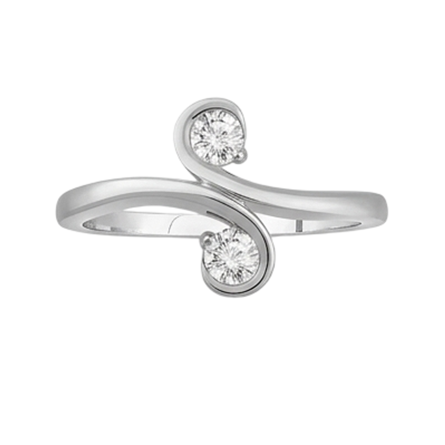 Art Nouveau Jewelry New Toi et Moi Two-Stone Natural Earth Mined Diamond ( Not Lab Grown ) Ring
