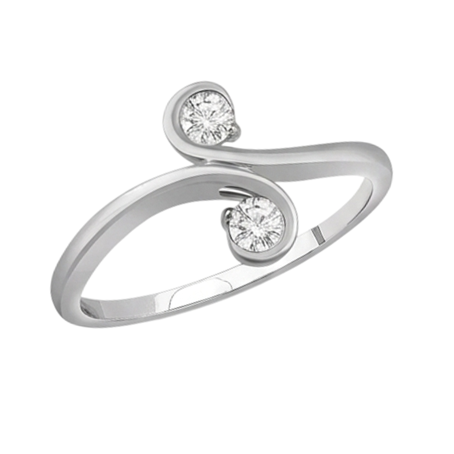 Art Nouveau Jewelry New Toi et Moi Two-Stone Natural Earth Mined Diamond ( Not Lab Grown ) Ring