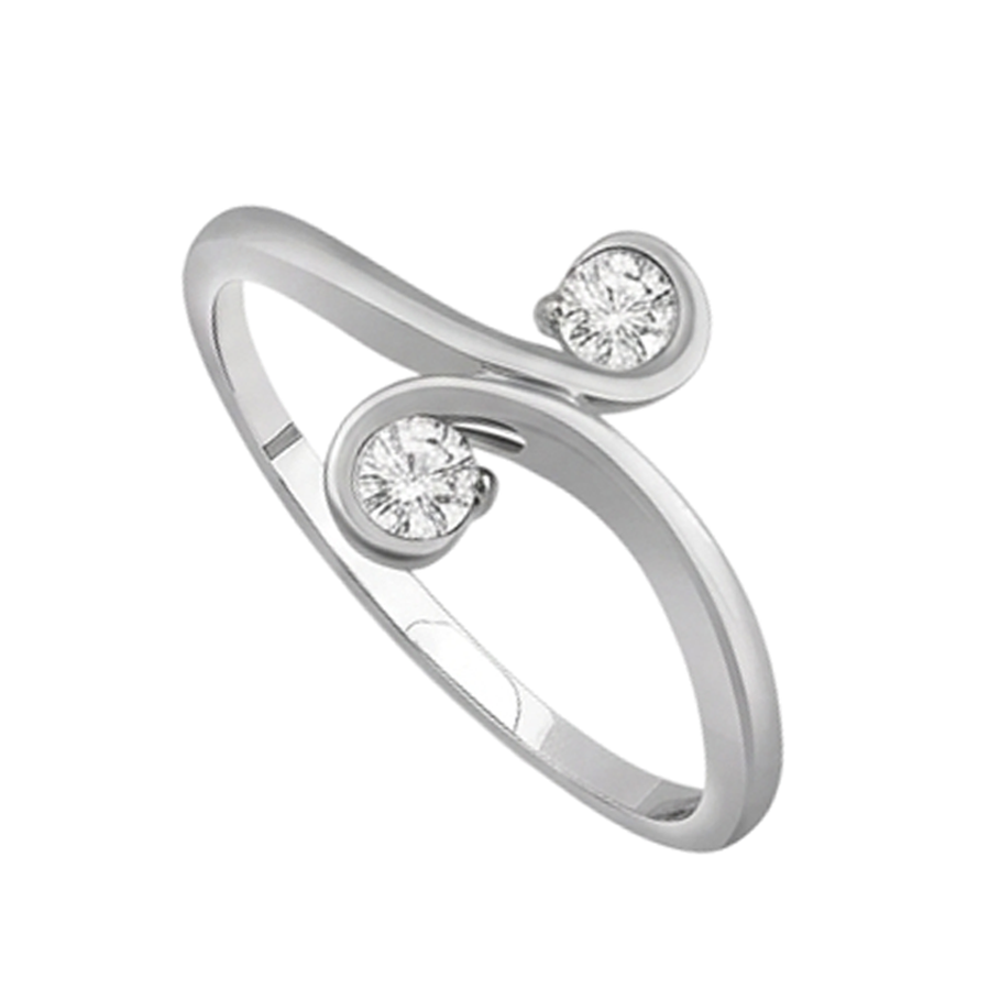 Art Nouveau Jewelry New Toi et Moi Two-Stone Natural Earth Mined Diamond ( Not Lab Grown ) Ring