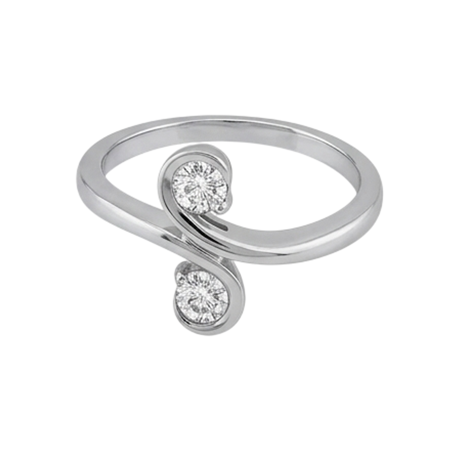 Art Nouveau Jewelry New Toi et Moi Two-Stone Natural Earth Mined Diamond ( Not Lab Grown ) Ring