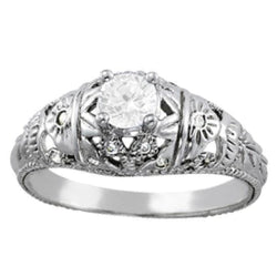 Art Nouveau Jewelry New Antique Style Real Diamond Engagement Ring