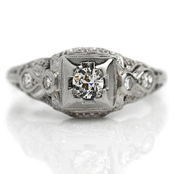 Art Nouveau Jewelry New Old Mine Cut Real Diamond Anniversary Ring