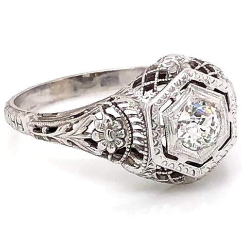 Art Nouveau Jewelry New Real Diamond Engagement Ring 1 Carat Filigree