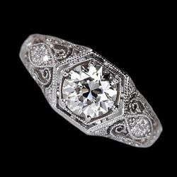 Art Nouveau Jewelry New Solitaire Round Old Mine Cut Real Natural Earth Mined Diamond Ring