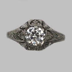 Art Nouveau Jewelry New Women Solitaire Old Cut Natural Diamond Ring