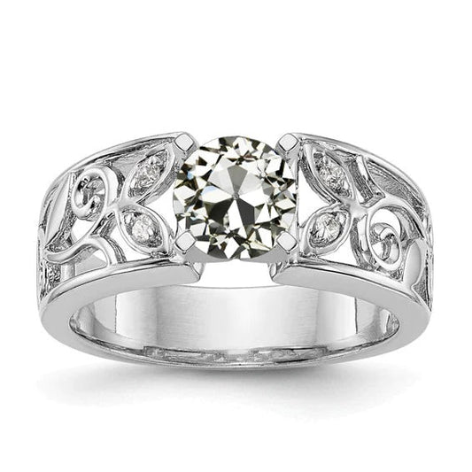 Art Nouveau Jewelry New Women’s Ring Old Cut Real Diamond Leaf Style - Anniversary Ring-harrychadent.ca