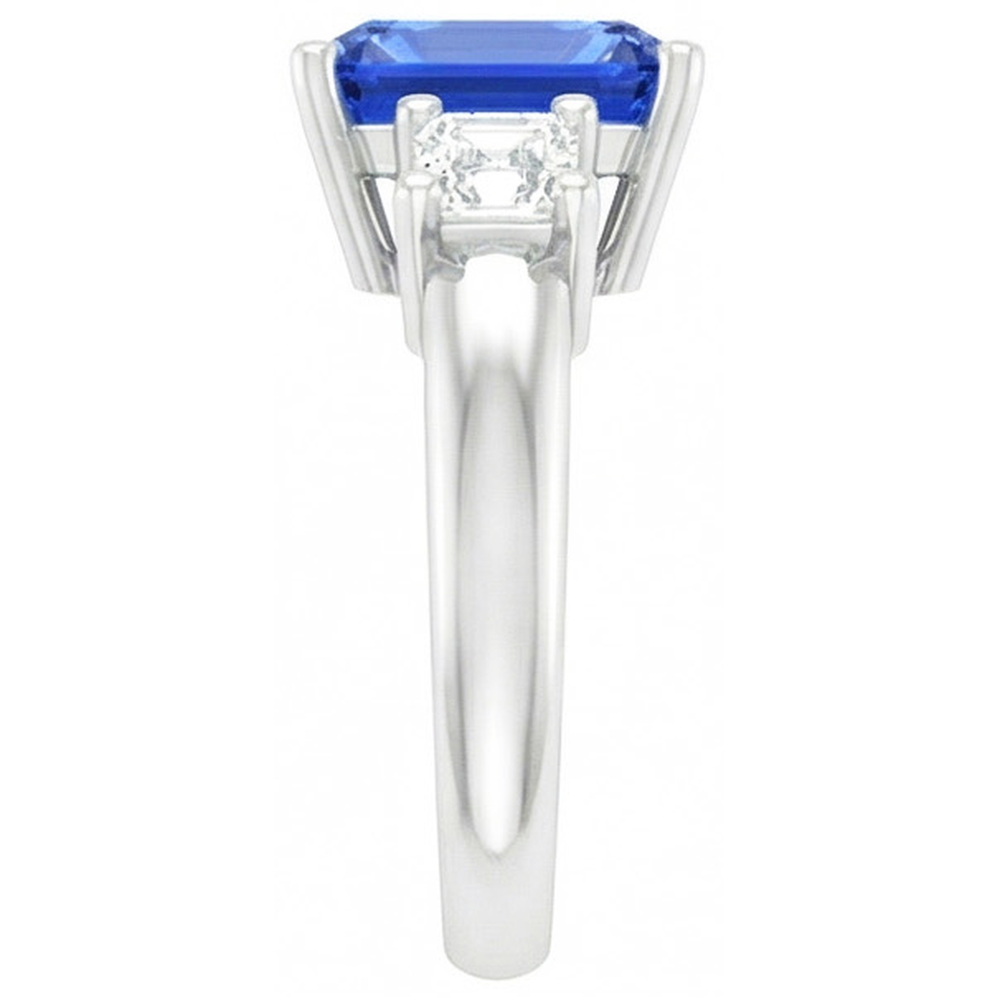 natural radiant sapphire 3ct ring top view