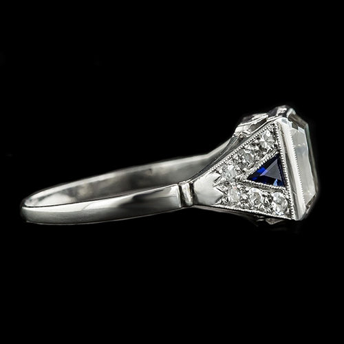 natural round sapphire 6.25ct ring side angle