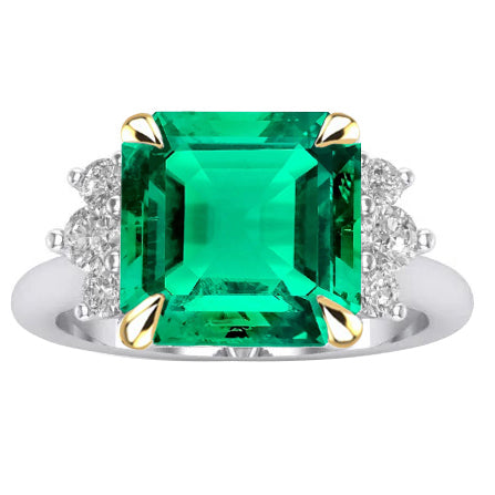Genuine Colombian Emerald Gemstone Ring – main view