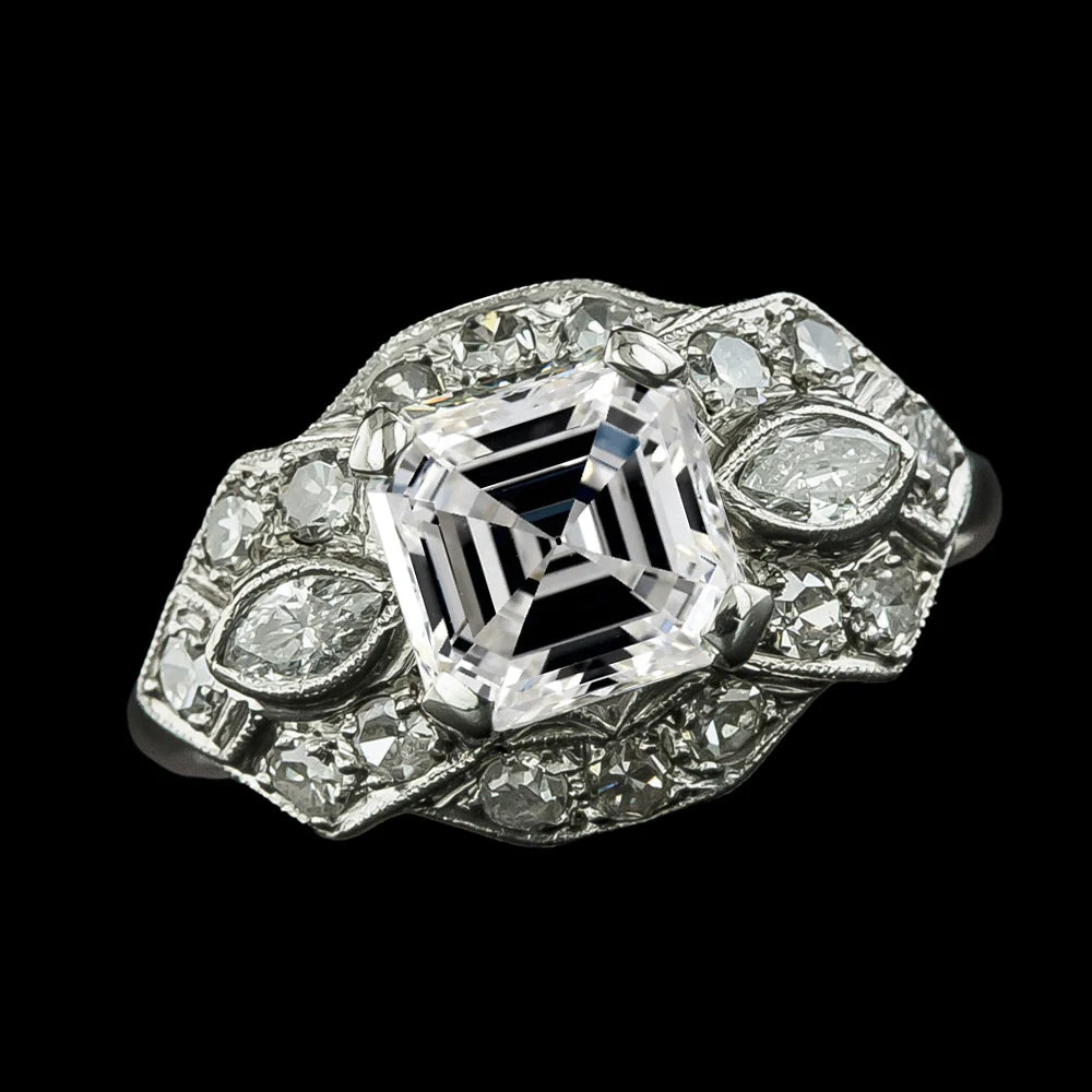 Asscher & Marquise Old Miner Natural Diamond Wedding Ring 6.50 Carats