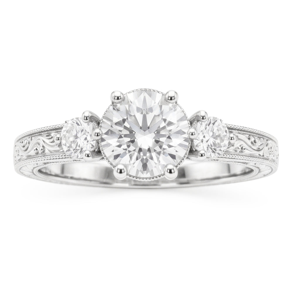 Authentic Anniversary Band Brilliant Diamond 3-Stone Ring 2 ct