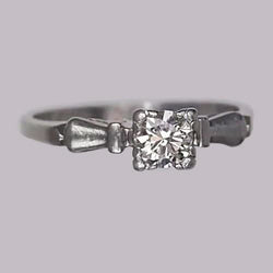 1 Carat Solitaire Ring Round Old Mine Cut Natural Earth Mined Diamond Gold 14K Jewelry