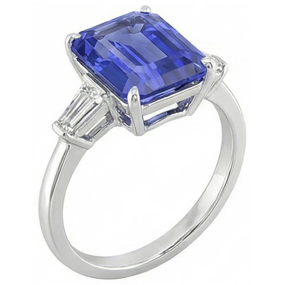 natural emerald sapphire 2.75ct ring close up detail