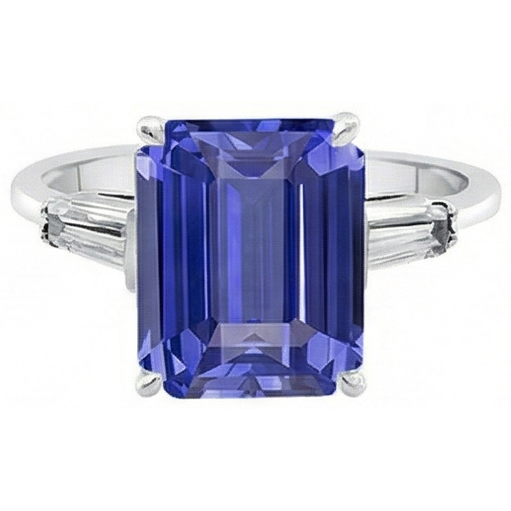 natural emerald sapphire 2.75ct ring profile view