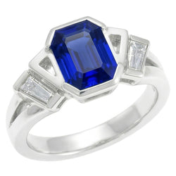 Baguette Natural Earth Mined Diamond ( Not Lab Grown ) Anniversary Ring Emerald Sapphire Jewelry 2.50 Carats