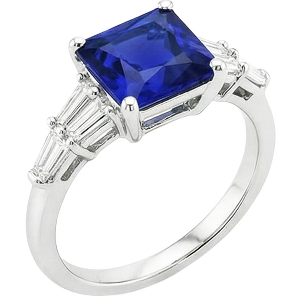 natural princess sapphire 5.50ct ring side angle