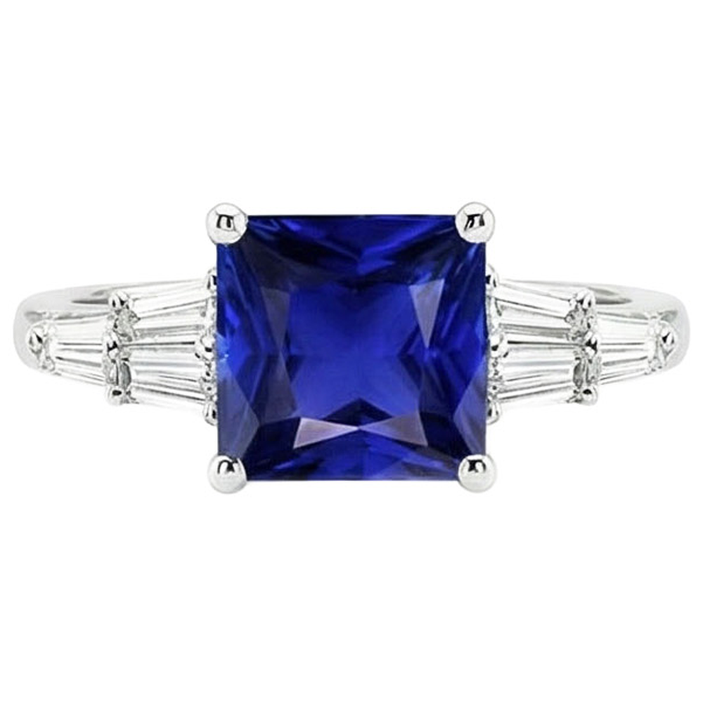 natural princess sapphire 5.50ct ring profile view