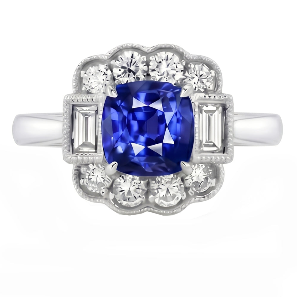 natural round sapphire 2.50ct ring side angle