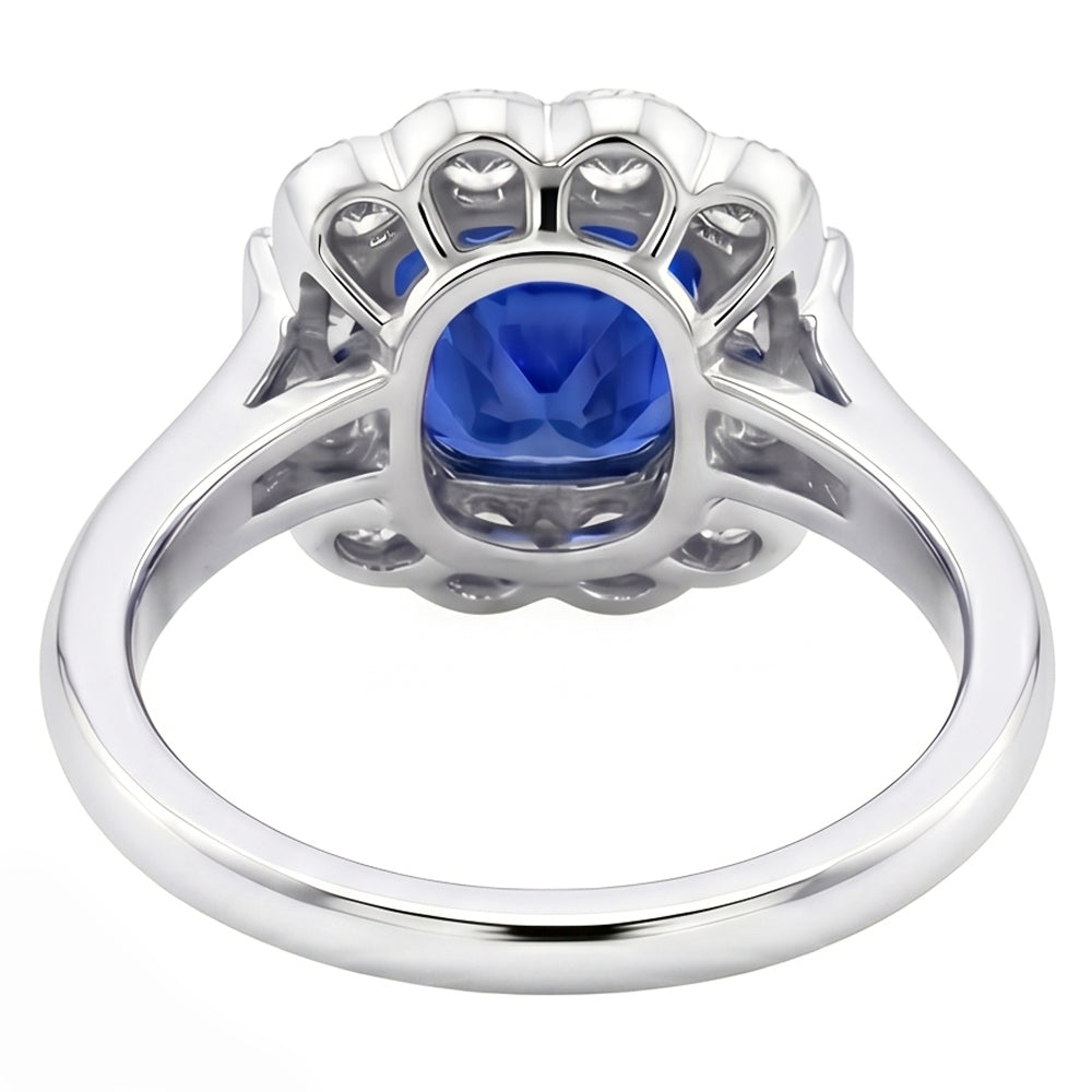 natural round sapphire 2.50ct ring profile view