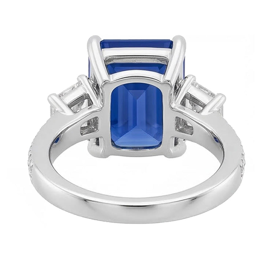 natural emerald sapphire 3.50ct ring profile view