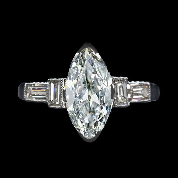 Baguette & Marquise Old Miner Genuine Diamond Anniversary Ring 5.50 Carats