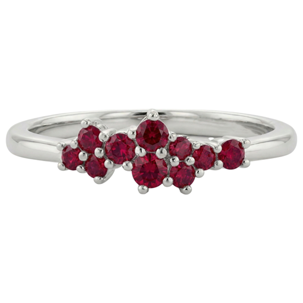 natural round ruby 1.40ct band side angle