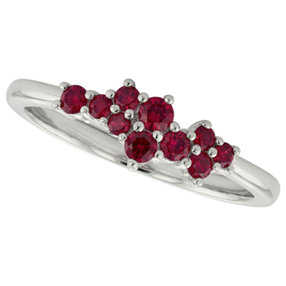 natural round ruby 1.40ct band close up detail