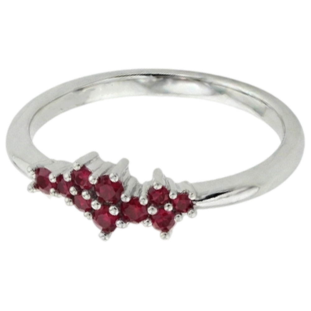natural round ruby 1.40ct band top view