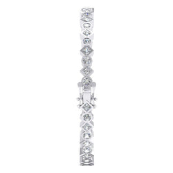 Bangle Wave Style Princess And Round Real Natural Earth Mined Diamonds Bezel Set