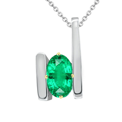 Authentic GIA-Certified Fine Emerald Gemstone Pendant 2 ct