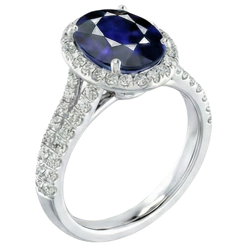 Beautiful 12 Ct Sapphire Natural Earth Mined Diamond ( Not Lab Grown ) Ring
