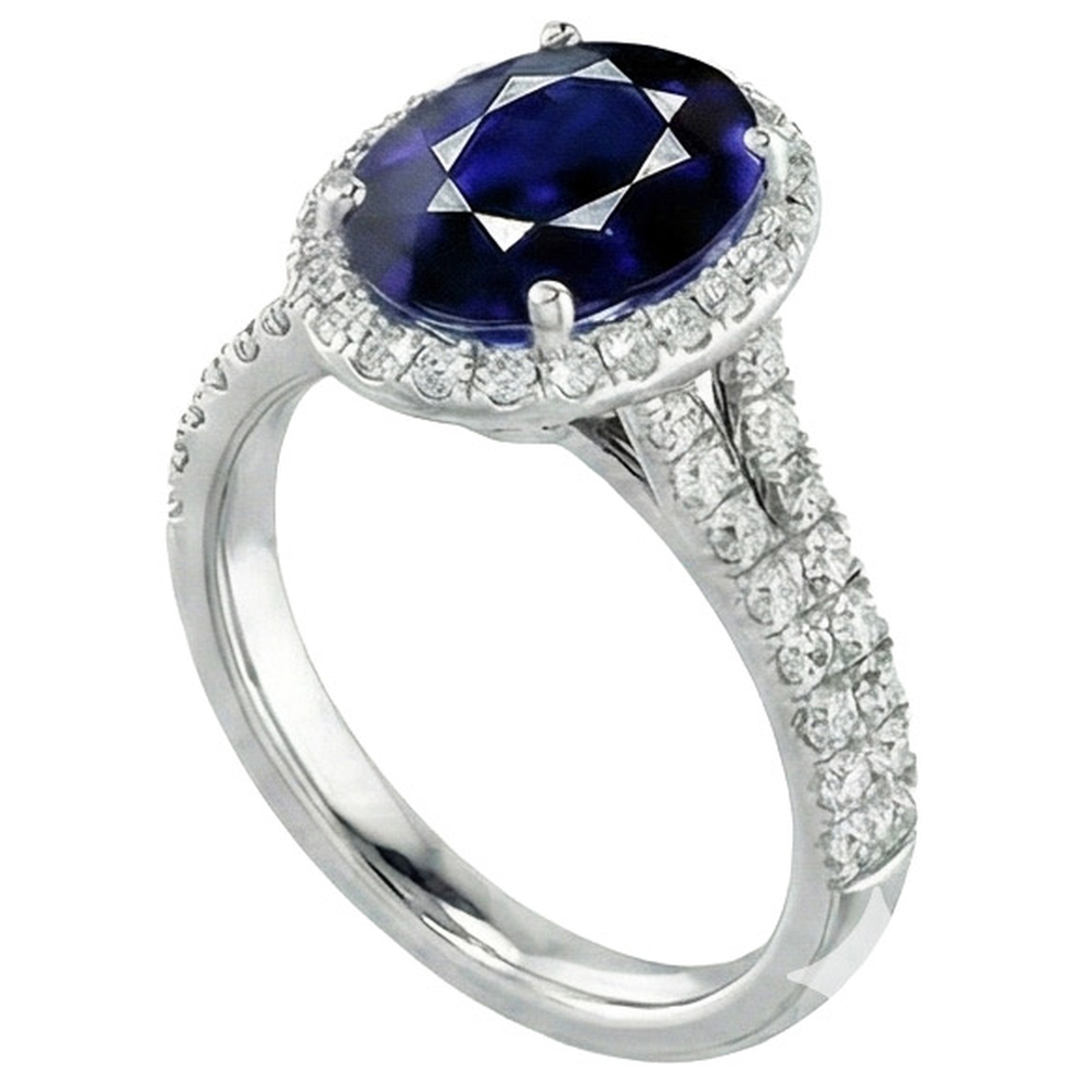 Beautiful 12 Ct Sapphire Natural Earth Mined Diamond ( Not Lab Grown ) Ring