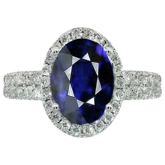 Beautiful 12 Ct Sapphire Natural Earth Mined Diamond ( Not Lab Grown ) Ring