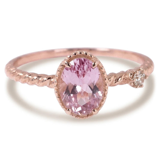 Beautiful Oval Pink Kunzite & Natural Earth Mined Diamond ( Not Lab Grown ) Wedding Ring 13.15 Ct Rose Gold