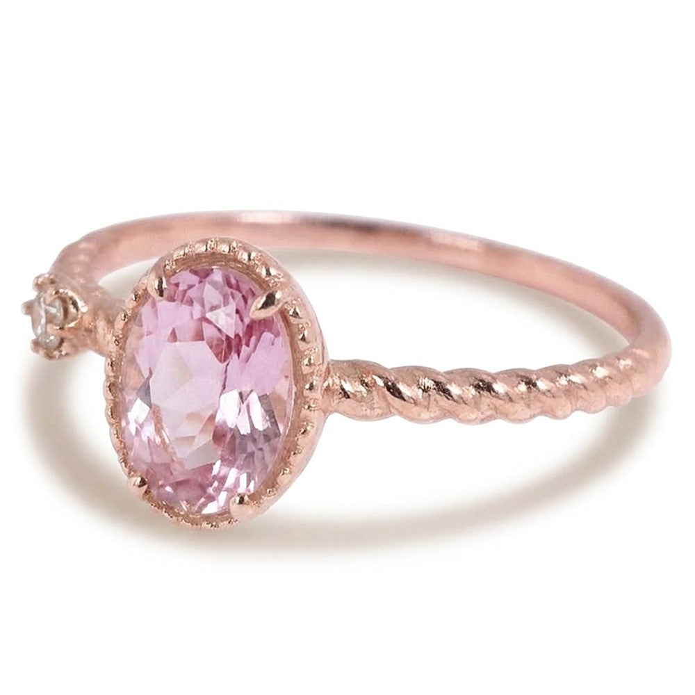 Beautiful Oval Pink Kunzite & Natural Earth Mined Diamond ( Not Lab Grown ) Wedding Ring 13.15 Ct Rose Gold