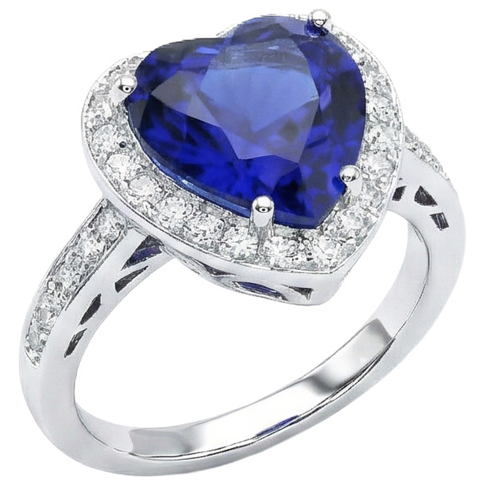 Beautiful Sapphire Natural Earth Mined Diamond ( Not Lab Grown )  Ring Gold Wedding Jewelry 2.50 Carats