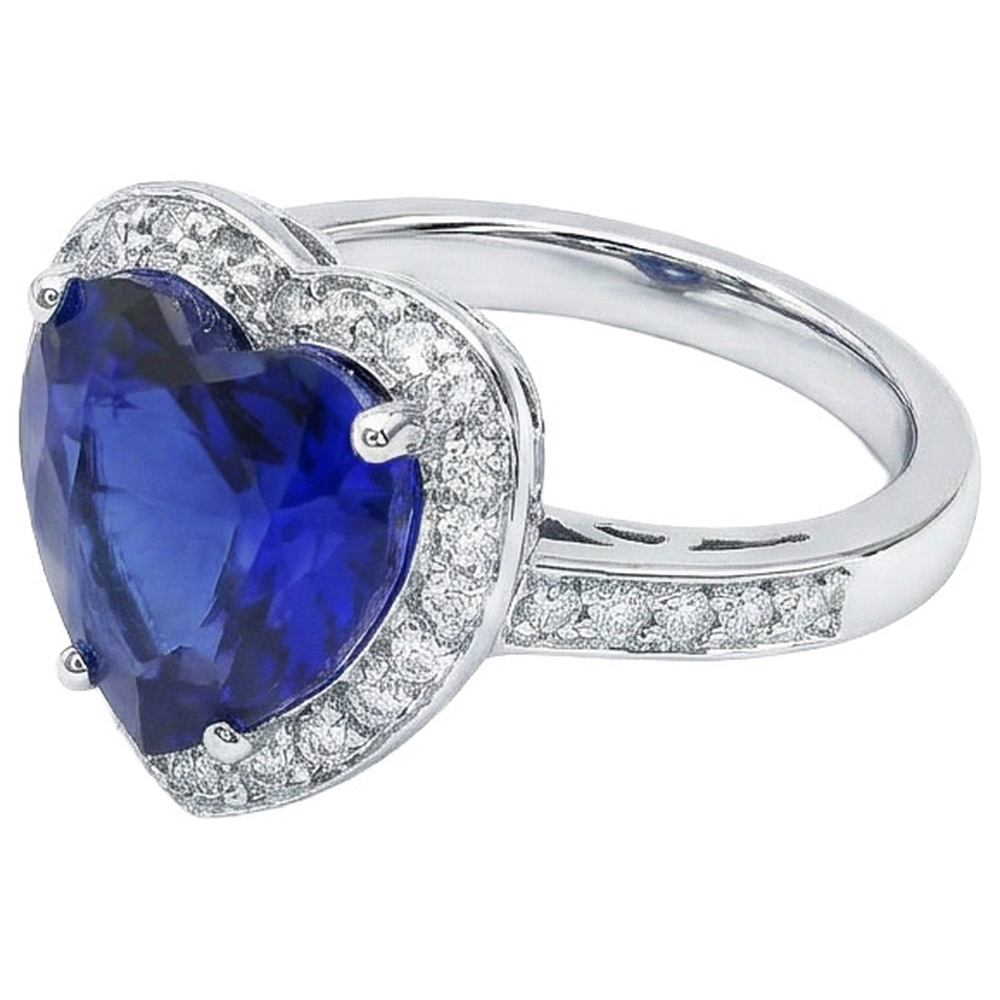 Beautiful Sapphire Natural Earth Mined Diamond ( Not Lab Grown )  Ring Gold Wedding Jewelry 2.50 Carats
