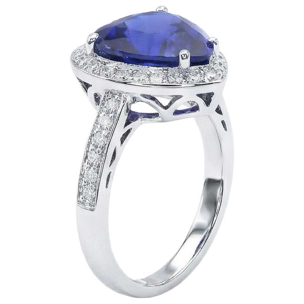Beautiful Sapphire Natural Earth Mined Diamond ( Not Lab Grown )  Ring Gold Wedding Jewelry 2.50 Carats