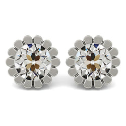 Luxury Brilliant Diamond Stud Earrings – 2 ct 14K White Gold