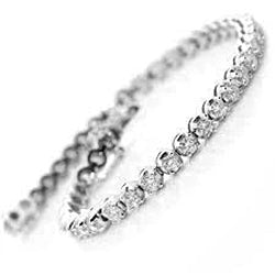 Beautiful White Gold 14K 8.80 Ct Round Shape Real Diamond Tennis Bracelet