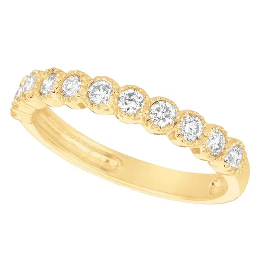 Bernish Setting 0.50 Carat Round Lab Grown Diamond Anniversary Band Gold - Half Eternity Band-harrychadent.ca