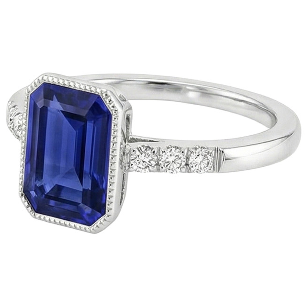 natural emerald sapphire 2.50ct watch top view