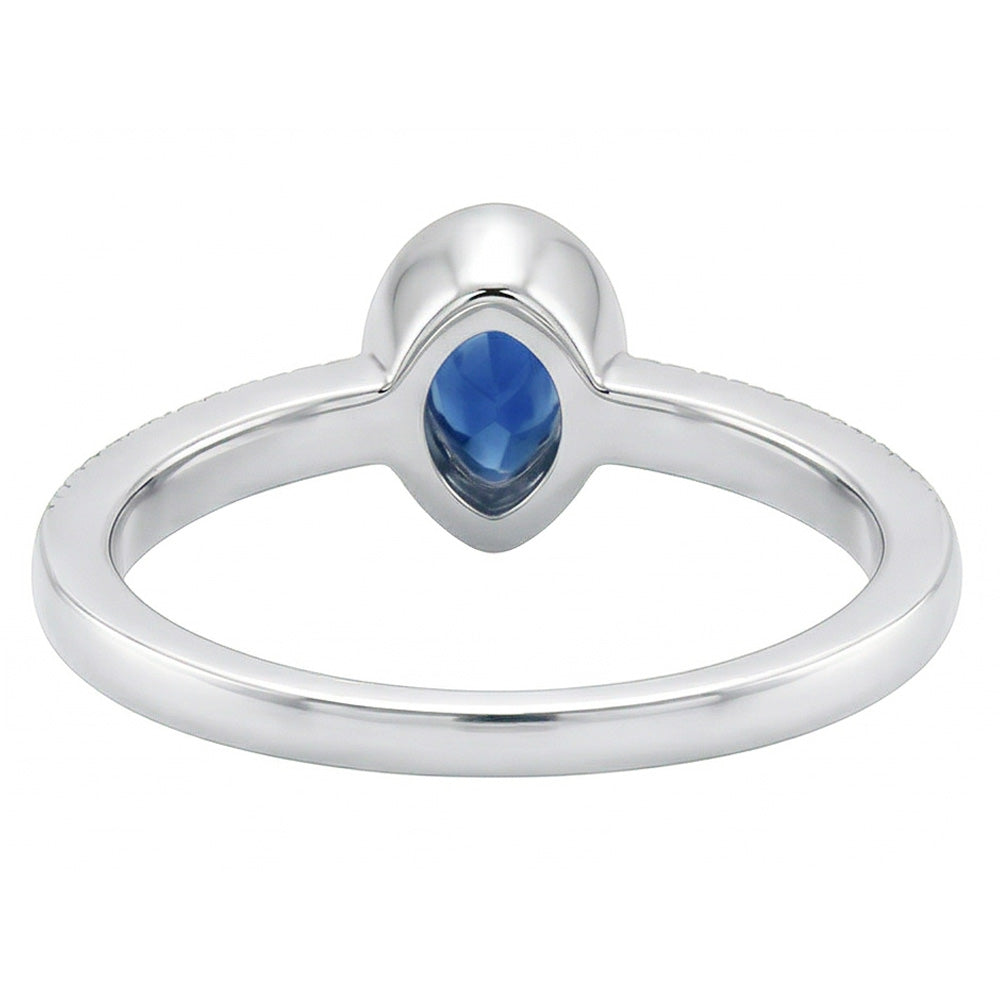 Bezel-Set Royal Blue Sapphire Gemstone Ring 1 ct – 14 Karat
