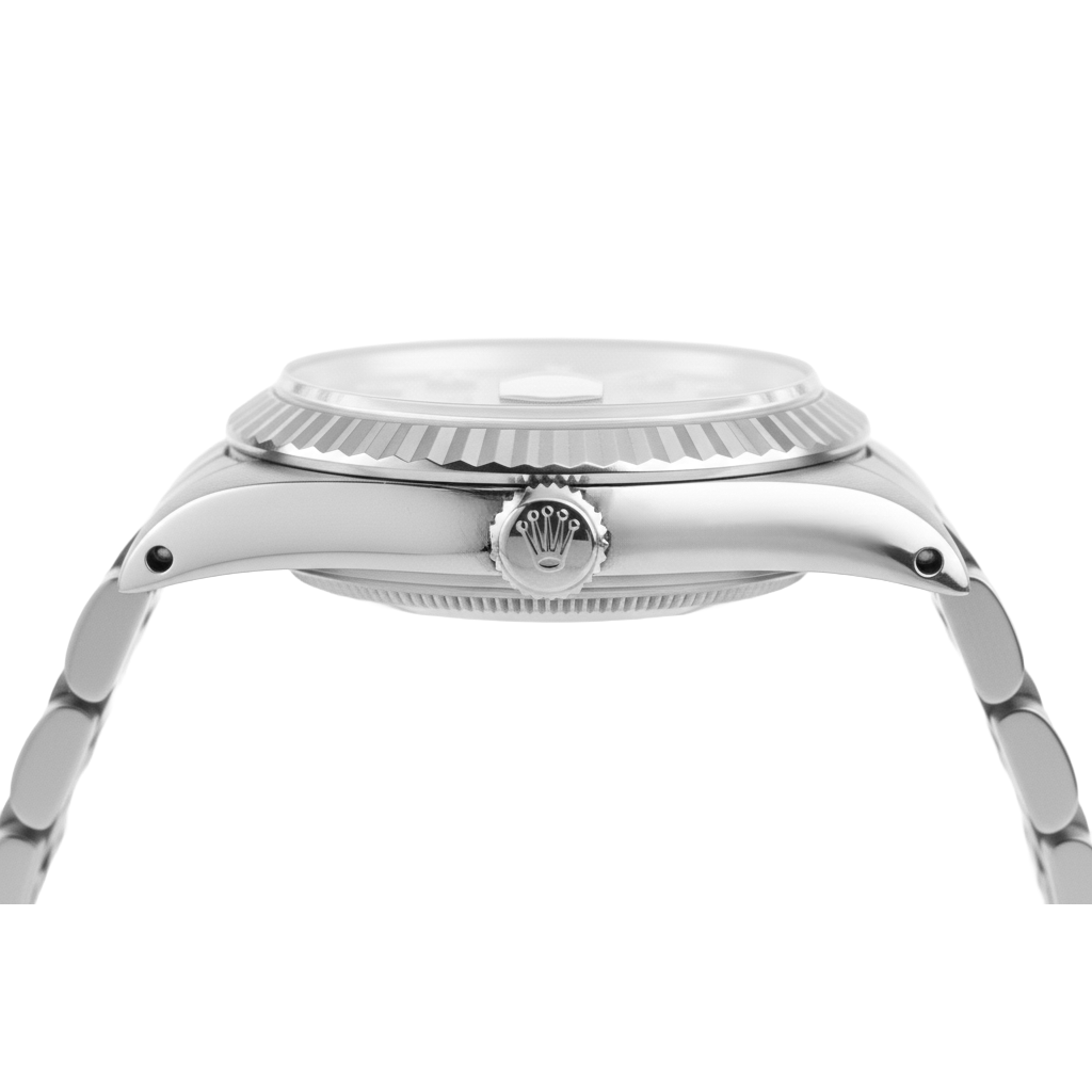 Bezel Silver Diamond Dial Rolex Datejust Women Watch Ss Bracelet